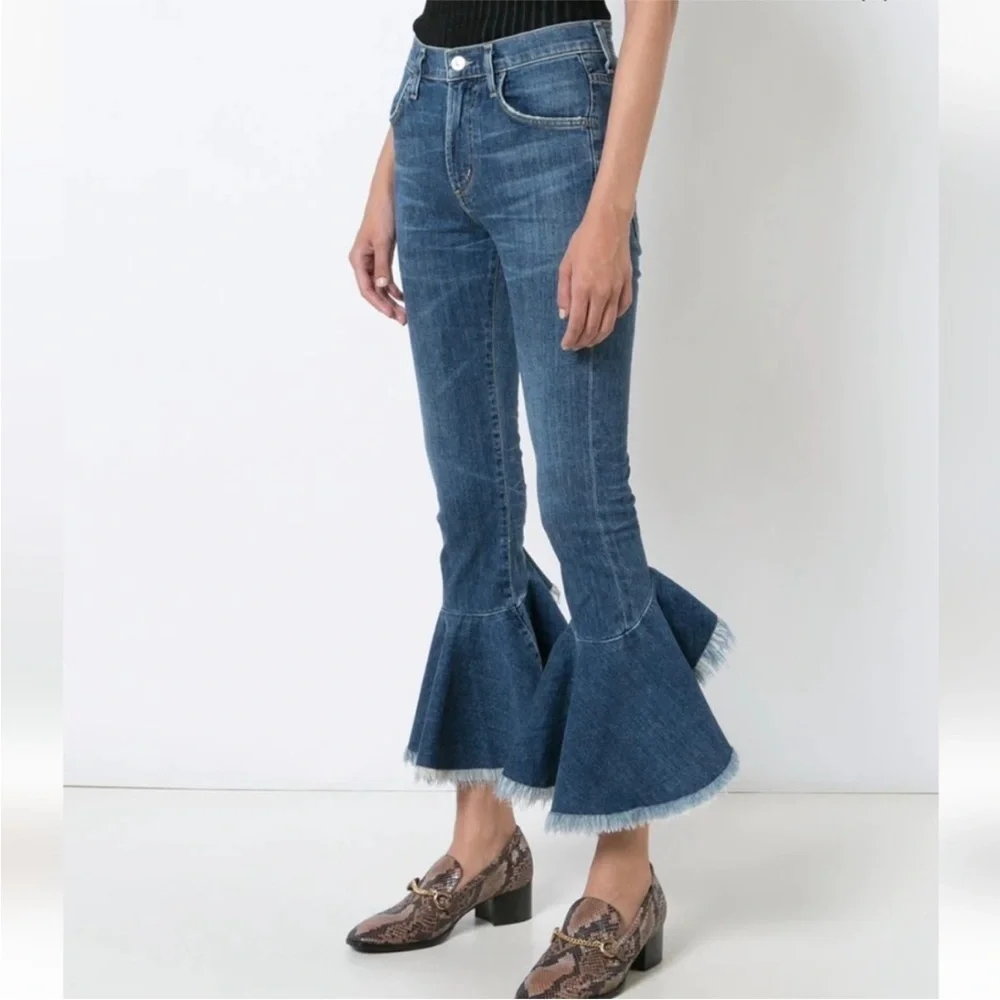 Citizens of Humanity Drew Flounce High Rise Crop Flare Jeans size 27 - Picture 3 of 10